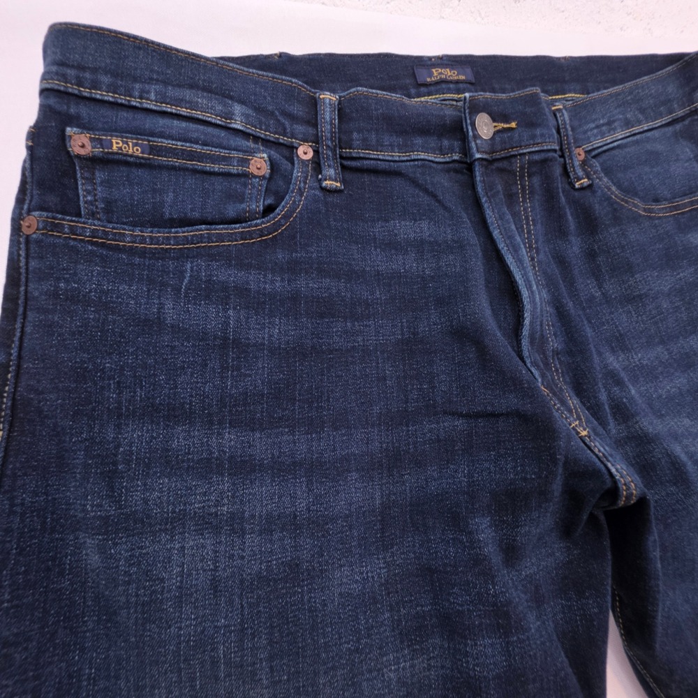 Polo Ralph Lauren Sullivan Slim Jeans Mens 38x32 Dark Wash Indigo Denim RN41381